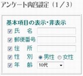 アンケートの初期設定項目
